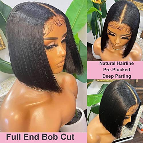 Short Human Hair Blunt Cut Wig, Natural Look, Adjustable Size, Medium Cap - Image 2
