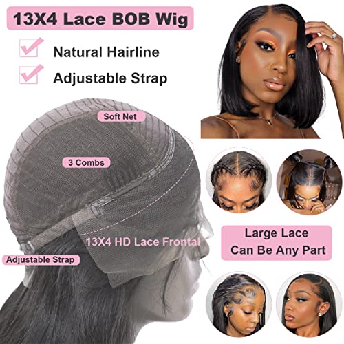 Short Human Hair Blunt Cut Wig, Natural Look, Adjustable Size, Medium Cap - Image 5
