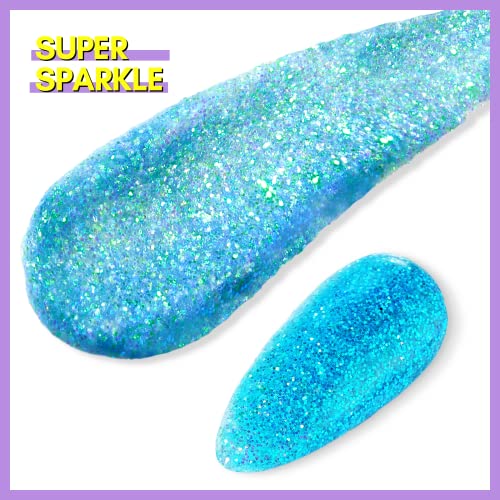 Glittery Blue Acrylic Nail Art Set for Stunning Nail Designs Easy Application 500 Piece - Image 2