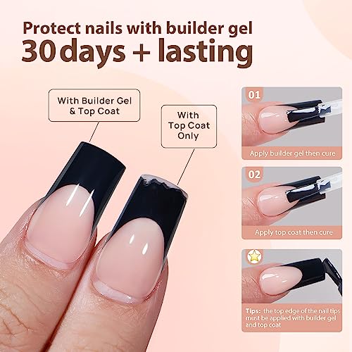 24 Count Black Tip Acrylic Nails Set Durable Easy-to-Apply for a Perfect Manicure - Image 4