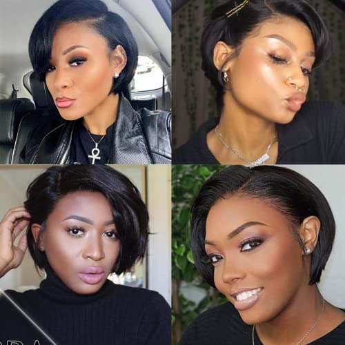Natural Look Short Bob Human Hair Wig for Women, Comfortable 14 Inch Fit - Image 5