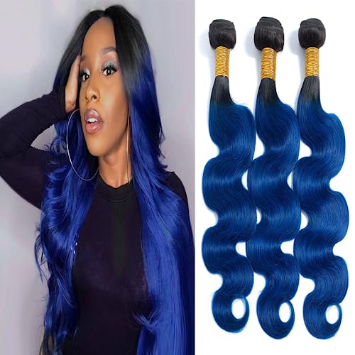 13-Inch Blue Human Hair Weave for Stylish Hair Extensions