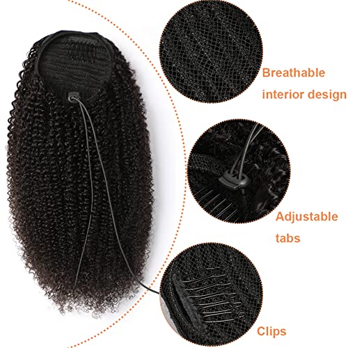 Curly Human Hair Drawstring Ponytail - Image 4