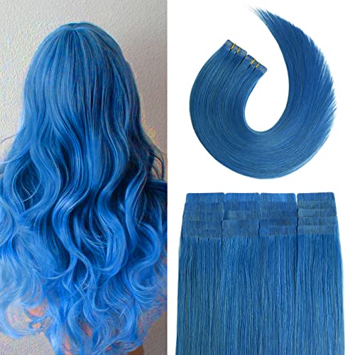 Blue 18 Inch 100% Real Human Hair Extensions for Natural Looking Styles