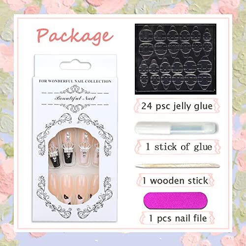 24 Piece Set Black Long Acrylic Nails for Elegant, Durable and Stylish Manicures - Image 4