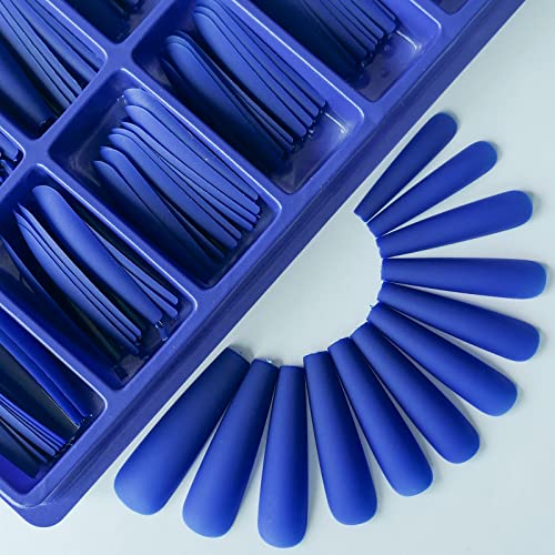 Royal Blue Long Acrylic Nails - Image 3