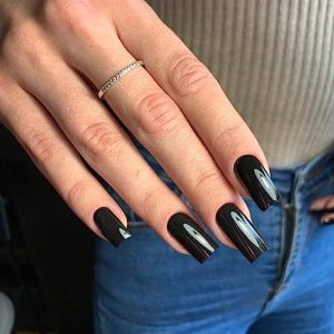 Black Square Acrylic Nails