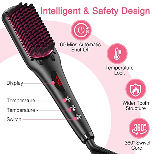 13-in-1 Hair Straightening Brush Flat Iron for All Hair Types, Fast Heating - Image 2