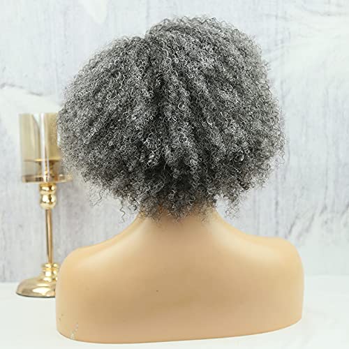 13-Inch Curly Human Hair Blend Wig for Women, Comfortable Fit, Natural Look - Image 6