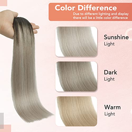 Black to Silver Ombre Hair Extension - Image 3