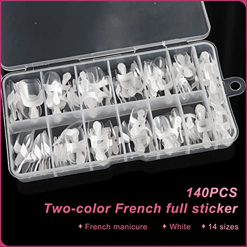 French Tip Round Acrylic Nail Kit - 24 Piece Set for Elegant Nail Art - Image 7