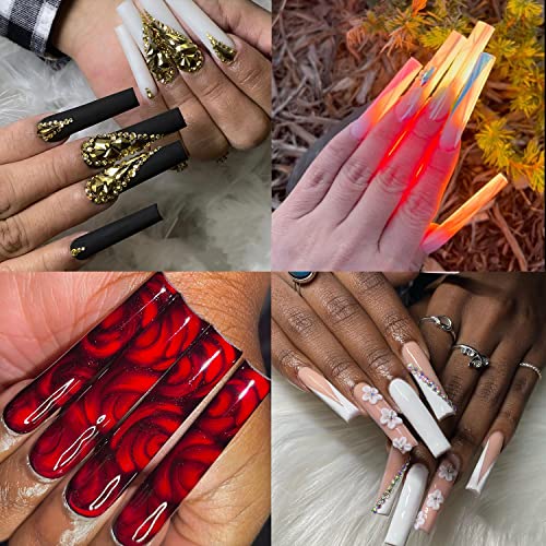 Tapered Square Acrylic Nails with French Tips - Image 3