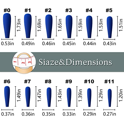 Royal Blue Long Acrylic Nails - Image 2