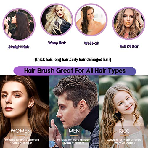 Boar Bristle Nylon Hair Brush for All Hair Types Ergonomic Handle Medium Size - Image 6