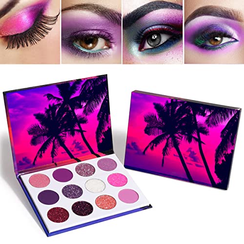 Mac Purple Eyeshadow Palette 12 Vibrant Shades Bold Makeup Looks New - Image 2
