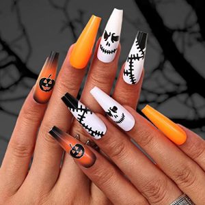 ?Blood Orange Acrylic Nails?
