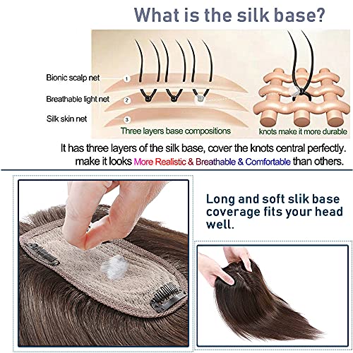 100% Human Hair Crown Hair Piece for Natural Look, Easy Wear, Medium - Image 5