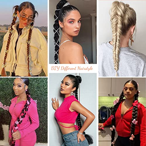 100% Human Hair Braided Ponytail Extension, Medium Length, Natural Look - Image 7
