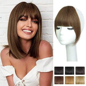 100% Human Hair Clip-In Bangs for Women, Easy Application and Styling