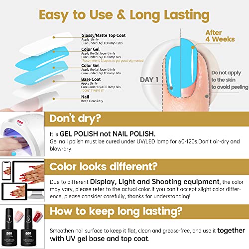 Blue Sky 15ml Gel Nail Polish, Long-Lasting High-Gloss Finish for Beautiful Nails - Image 7