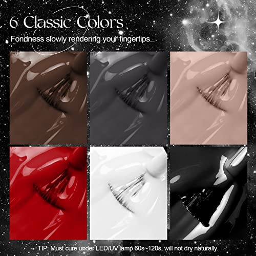 Classic Elegance: 6 Color Mono-chrome Nail Polish Set for Timeless Style - Image 2