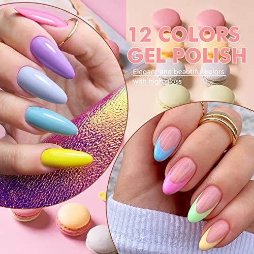 Vibrant Macaron Gel Nail Polish Set - 6 Colorful, Long-Lasting Shades - Image 4