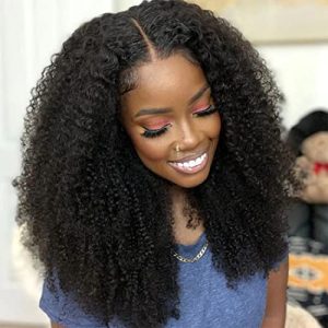 Kinky Human Hair Lace Front Wig 22 Inch Natural Look Everyday Wear