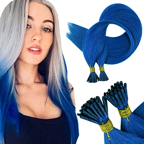 18 Inch Blue Remy Human Hair Clip-In Extensions for Instant Volume and Length