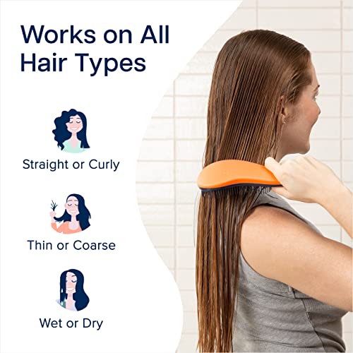 Flexi Glide Detangling Brush for All Hair Types with Ergonomic Handle - Medium Size - Image 4