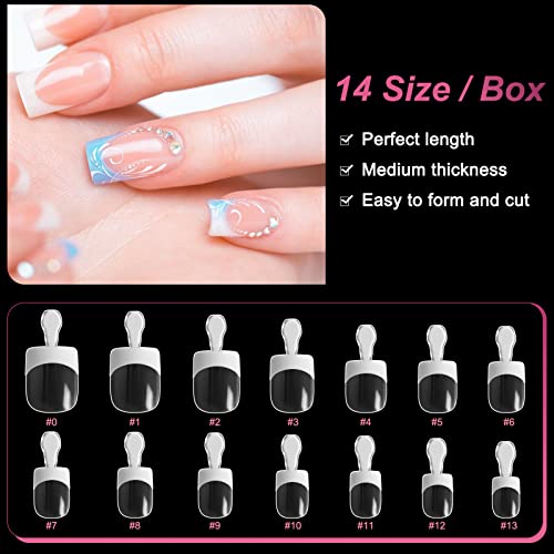 French Tip Round Acrylic Nail Kit - 24 Piece Set for Elegant Nail Art - Image 2