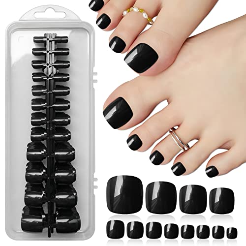 Black Toenails with Black Polish