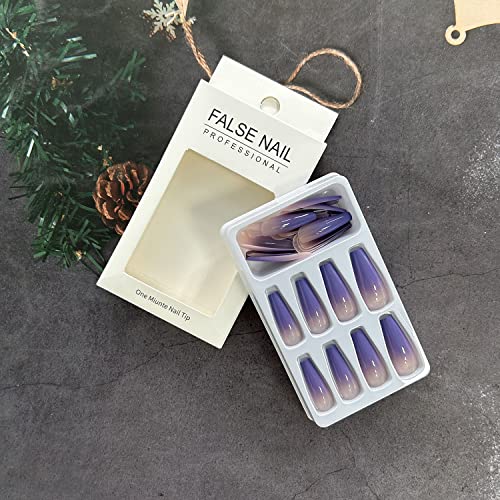 Lavender Coffin Acrylic Nails - 24 Piece Long Lasting Stylish Manicure Set - Image 5
