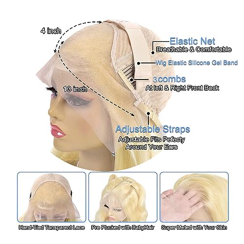 613 Blonde 100% Remy Human Hair Wig with Natural Look and Adjustable Cap Size - Image 3