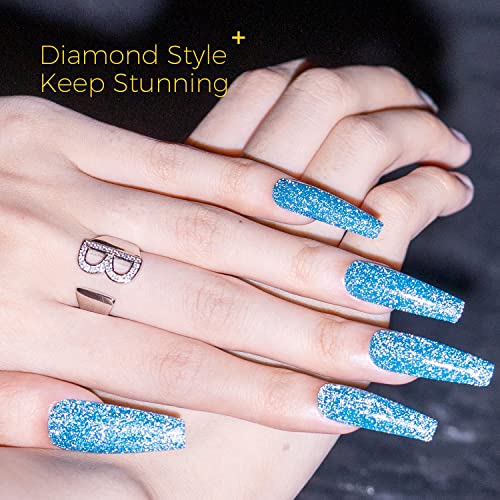 SparkleShine Reflective Blue Gel Nail Polish 15ml High Gloss Long-Lasting Finish - Image 2