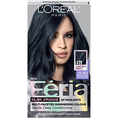 Blue black hair color with argan oil.