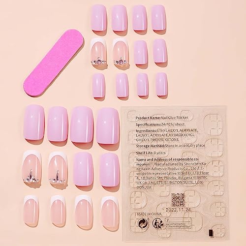 Baby Pink Acrylic Nail Designs Set for Chic Manicures - 24 Piece - Image 5