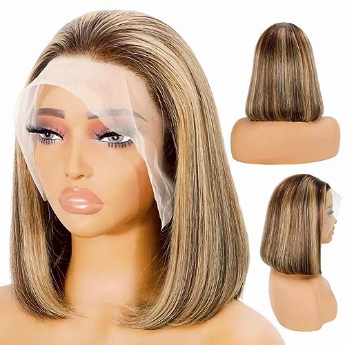 14 Inch Human Hair Blunt Bob Wig for Women Natural Look Soft Texture