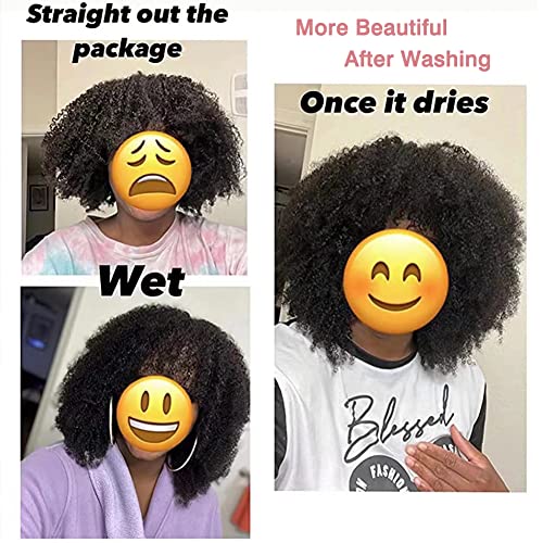 20-Inch Curly Afro Human Hair Wig for Women, Natural Soft Texture - Image 5