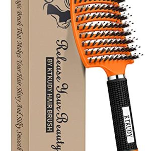 Orange Lightweight Detangling and Styling Hair Brush for All Hair Types