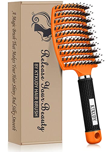 Orange Lightweight Detangling and Styling Hair Brush for All Hair Types