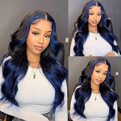 Blue Ombre Human Hair Wig for Women - 18 Inch, Ready-to-Wear Comfort - Image 5
