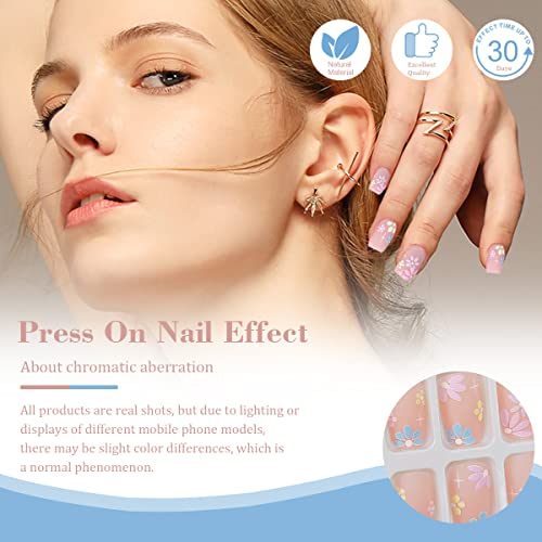 Short Flower Acrylic Nails - Image 6
