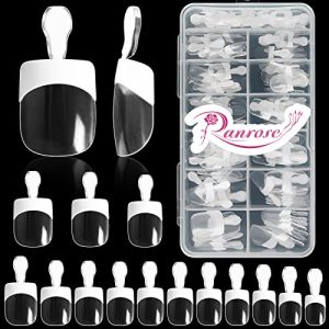 French Tip Round Acrylic Nail Kit - 24 Piece Set for Elegant Nail Art