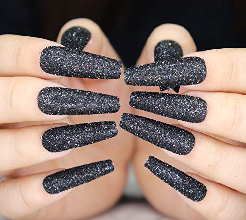 Black Coffin Acrylic Nails