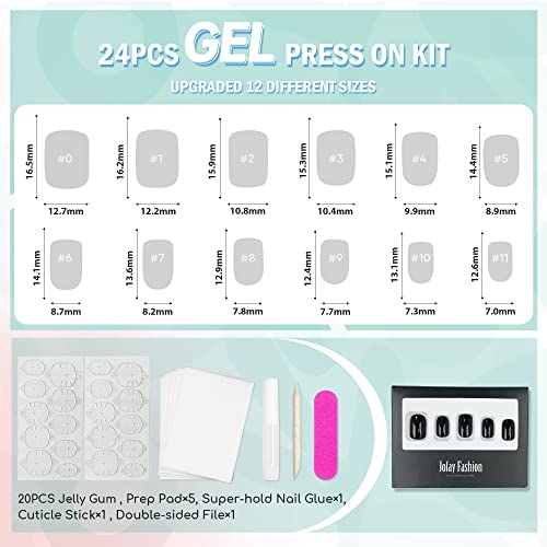 24-Piece Short Black Squoval Acrylic Nails for Elegant & Stylish Manicures - Image 3
