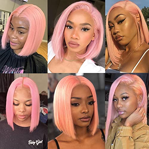 Rose Gold 18 Inch Human Hair Wig for Women, Natural Style, Adjustable Cap - Image 2