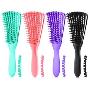Hair brush with adjustable bristle length.