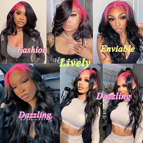 Black Pink Human Hair Wig - Image 5