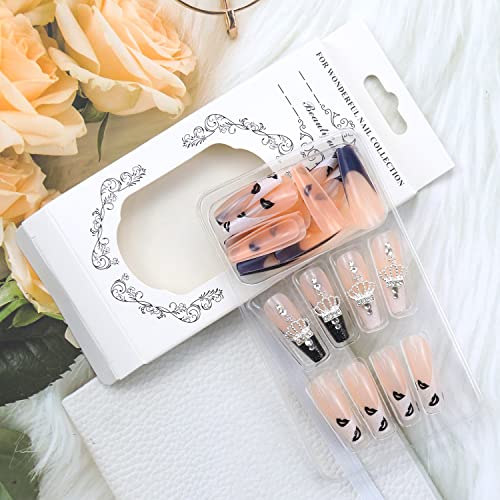 24 Piece Set Black Long Acrylic Nails for Elegant, Durable and Stylish Manicures - Image 3