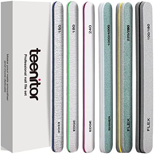 Acrylic Nail Shaping Kit with Fine-Grit File and Buffer for Home Salon Perfection